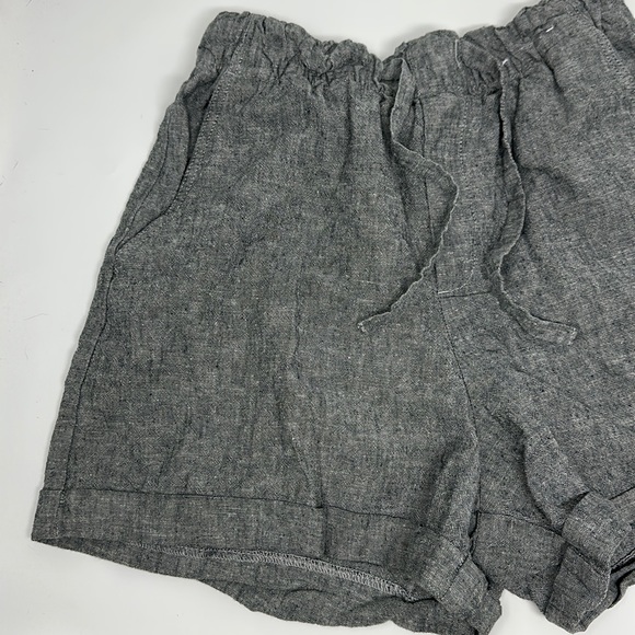 Uniqlo Chambray Linen Cotton Blend Elastic Waist Shorts - Picture 3 of 9